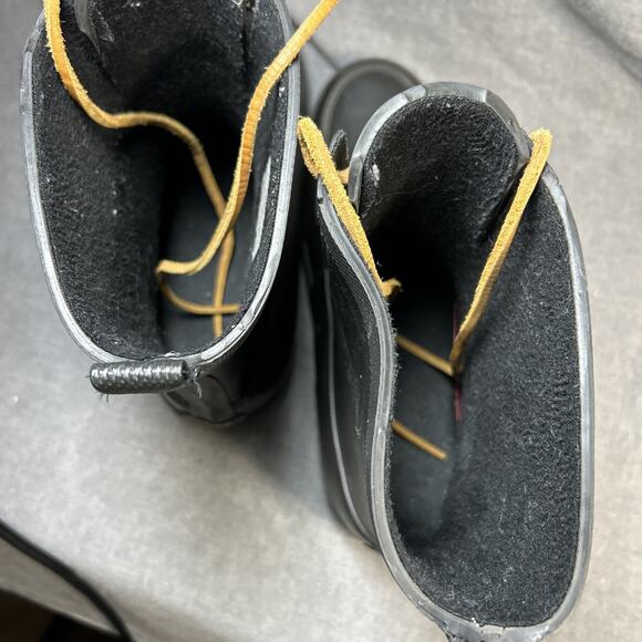 Sperry Walker Wisp Rain Boots Women 11 Black Rubber Waterproof Lace Up Lined - Picture 6 of 6